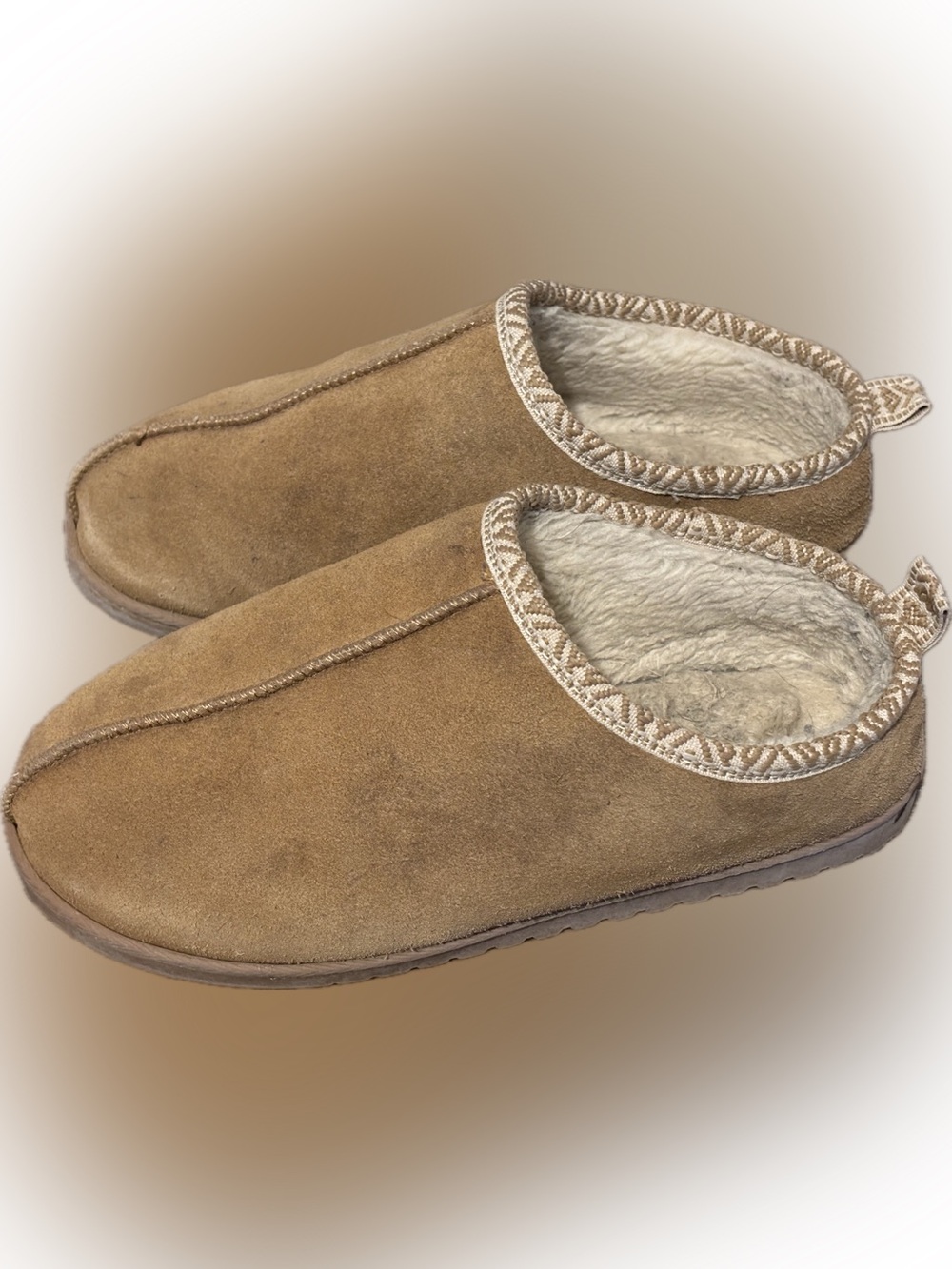 ⭐️ 4 for $25 SALE ⭐️ Cozy Tan Suede Slip-On Slippers with Plush Lining